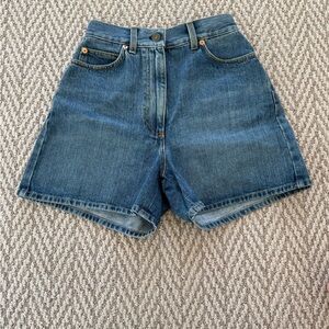 Gucci Denim Horsebit Shorts